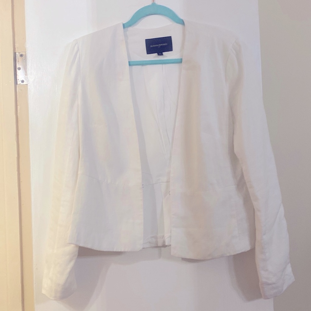 Banana Republic White Linen Blazer - Never Worn
